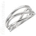 (NEW) BELLA COUTURE VIOLA Fine Elegant Organic Woven 14K White Gold Ring