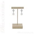 (NEW) BELLA COUTURE LORRIA Gorgeous Fine 1/6 CT Diamond Freshwater Cultured Pearl 14K White Gold Filigree Dangle Drop Post Earrings