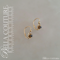 SOLD! - (ANTIQUE) Rare Exquisite Victorian French Genuine Sapphire Gemstone 18K 18CT Solid Yellow Gold Earrings c. 1837