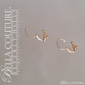 SOLD! - (ANTIQUE) Gorgeous Victorian Rare Dainty & Petite 18K Rose Gold Floral Flower Beaded Diamond Cluster Earrings c. 1838