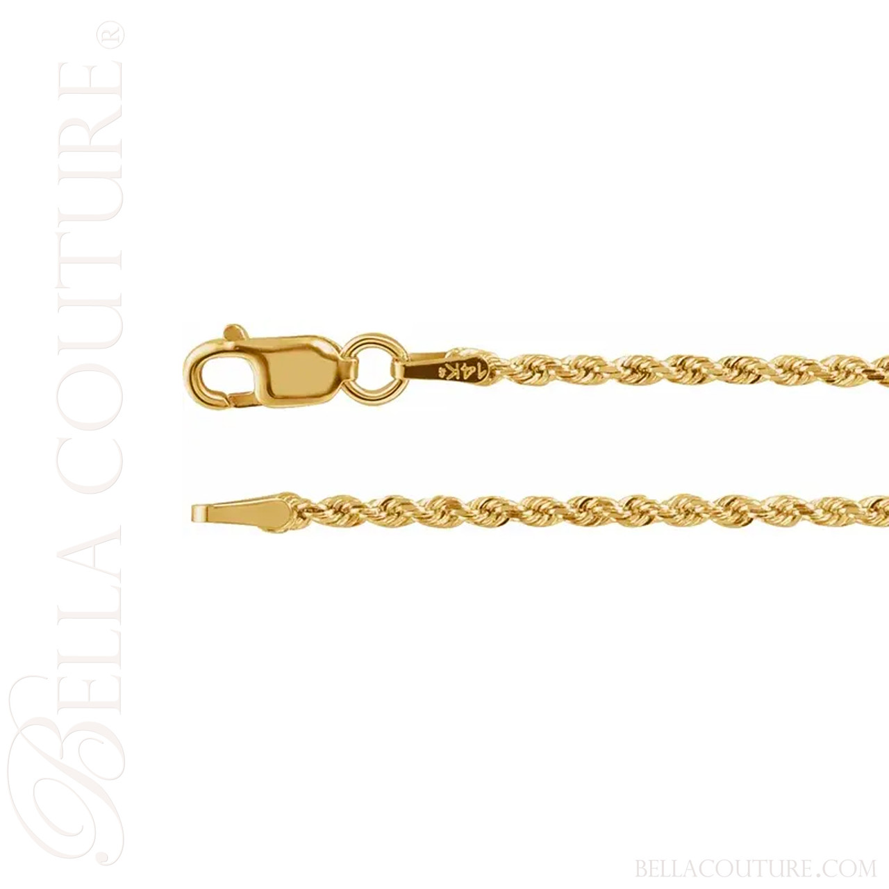 18K Yellow Gold Twisted Rope Chain Necklace