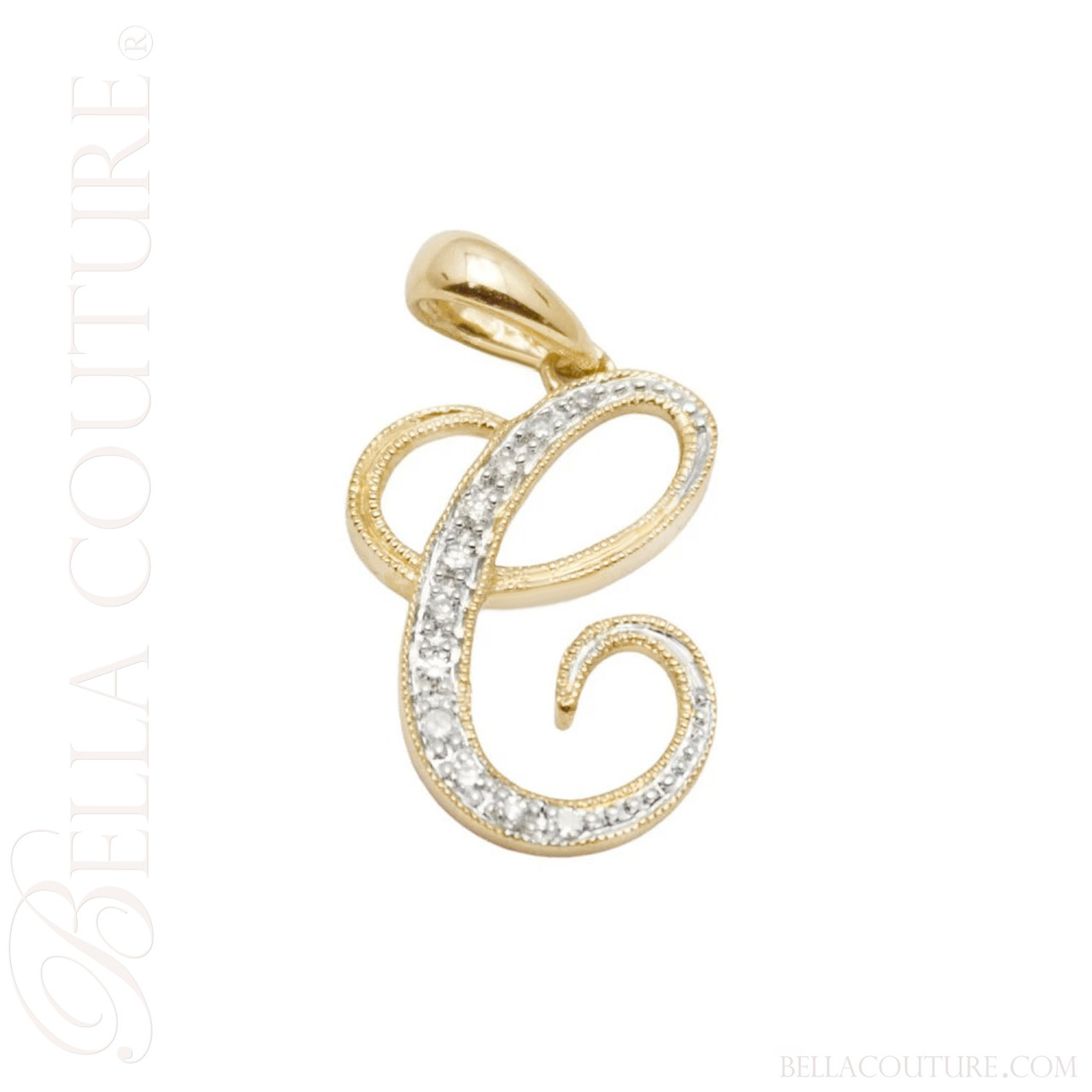 Diamond Initial 14K Gold Charm