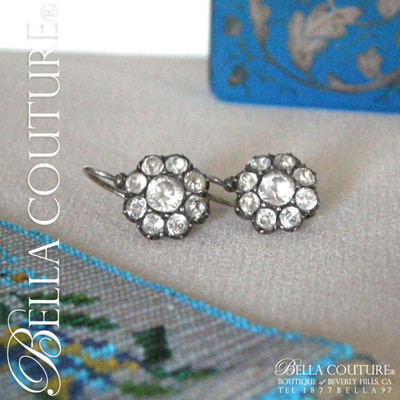 RARE! Antique French Sterling Silver (Faceted Diamond