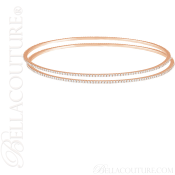 (NEW) BELLA COUTURE STACKABLE FINE PAVE' DIAMOND 14K ROSE GOLD BRACELET (1 CT. TW.) (NEW) BELLA COUTURE STACKABLE FINE PAVE' DIAMOND 14K ROSE GOLD BRACELET (1 CT. TW.)