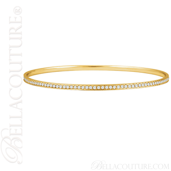(NEW) BELLA COUTURE® FINE GORGEOUS PAVE' DIAMOND 14K ROSE GOLD BANGLE BRACELET (1 1/2CT. TW.) (NEW) BELLA COUTURE® FINE GORGEOUS PAVE' DIAMOND 14K ROSE GOLD BANGLE BRACELET (1 1/2CT. TW.)