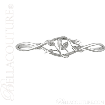 (NEW) BELLA COUTURE FINE ELEGANT SCULPTED LEAF PAVE' DIAMOND 14K WHITE GOLD CUFF BRACELET (ADJUSTABLE) (NEW) BELLA COUTURE FINE ELEGANT SCULPTED LEAF PAVE' DIAMOND 14K WHITE GOLD CUFF BRACELET (ADJUSTABLE)