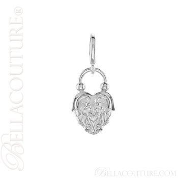 (NEW) BELLA COUTURE Fine Sterling Silver Scrolling Antique Victorian Inspired Heart Charm (20MM H x 12.9MM W x 3.4MM D) (NEW) BELLA COUTURE Fine Sterling Silver Scrolling Antique Victorian Inspired Heart Charm (20MM H x 12.9MM W x 3.4MM D)