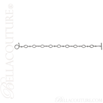 (NEW) BELLA COUTURE ETRUSCAN COLLECTION Fine 14K Solid White Gold Chain Toggle Dangle Drop Accent Bracelet (NEW) BELLA COUTURE ETRUSCAN COLLECTION Fine 14K Solid White Gold Chain Toggle Dangle Drop Accent Bracelet