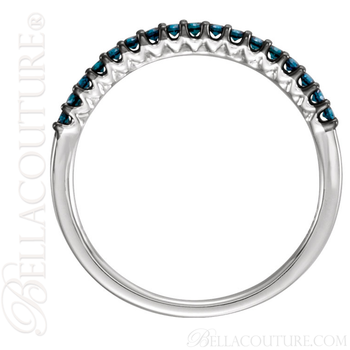 (NEW) BELLA COUTURE RENNA Fine Genuine Blue Diamond 14K White Gold Stackable Ring (1/6 CT. TW.) (NEW) BELLA COUTURE RENNA Fine Genuine Blue Diamond 14K White Gold Stackable Ring (1/6 CT. TW.)