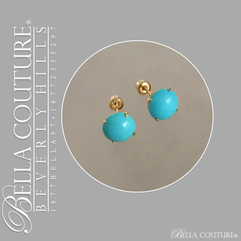 SOLD! (VINTAGE) Rare Gorgeous Genuine 6.5MM Turquoise Gemstone 14K Yellow Gold Solitaire Earrings SOLD! (VINTAGE) Rare Gorgeous Genuine 6.5MM Turquoise Gemstone 14K Yellow Gold Solitaire Earrings