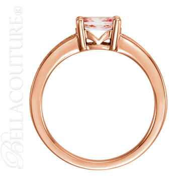 (NEW) BELLA COUTURE AZALIA Gorgeous Pink Morganite 1/10 CT Pave' Diamond 14K Rose Gold Ring (NEW) BELLA COUTURE AZALIA Gorgeous Pink Morganite 1/10 CT Pave' Diamond 14K Rose Gold Ring