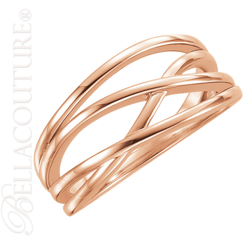 (NEW) BELLA COUTURE VIOLA Fine Elegant Organic Woven 14K Rose Gold Ring (NEW) BELLA COUTURE VIOLA Fine Elegant Organic Woven 14K Rose Gold Ring