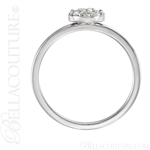(NEW) BELLA COUTURE COCO Fine Gorgeous Diamond 14K White Gold Ring (1/4 CT. TW.)