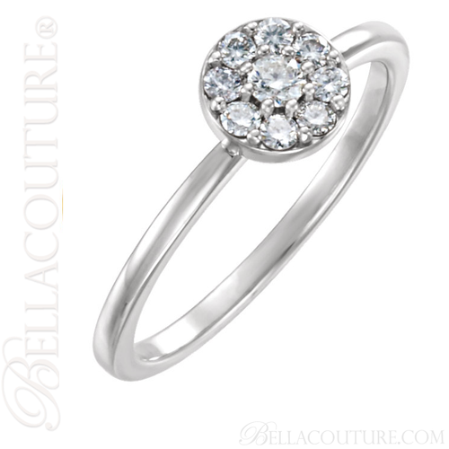 (NEW) BELLA COUTURE COCO Fine Gorgeous Diamond PLATINUM Ring (1/4 CT. TW.)