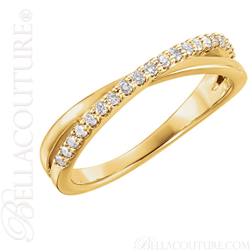 (NEW) BELLA COUTURE GENA Fine Gorgeous Diamond Criss Cross 14K Rose Gold Ring (1/5 CT. TW.)
