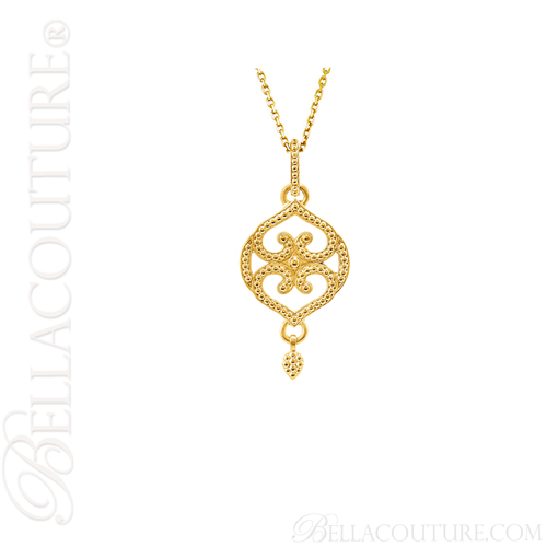(NEW) BELLA COUTURE ETRUSCAN COLLECTION Fine Elegant 14K Yellow Gold Dangle Drop Earrings