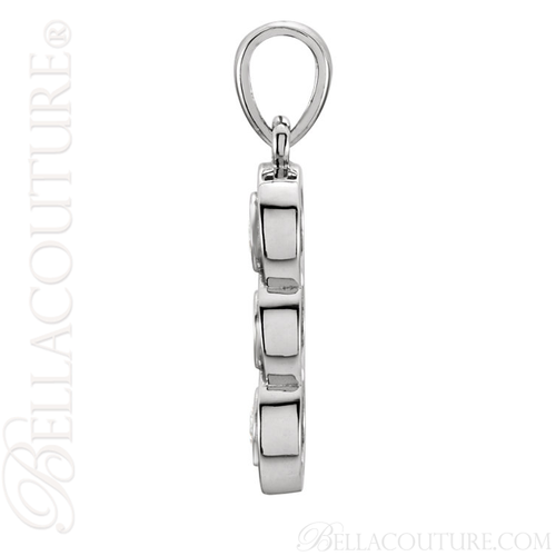 (NEW) BELLA COUTURE FINE ELEGANT THREE STONE DIAMOND 14K YELLOW GOLD DANGLE DROP PENDANT NECKLACE (1/3 CT. TW.)