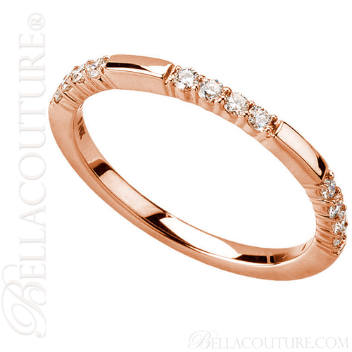 (NEW) BELLA COUTURE Le SIMONA Fine Diamond 14K Rose Gold Ring Band (1/4 CT. TW.)