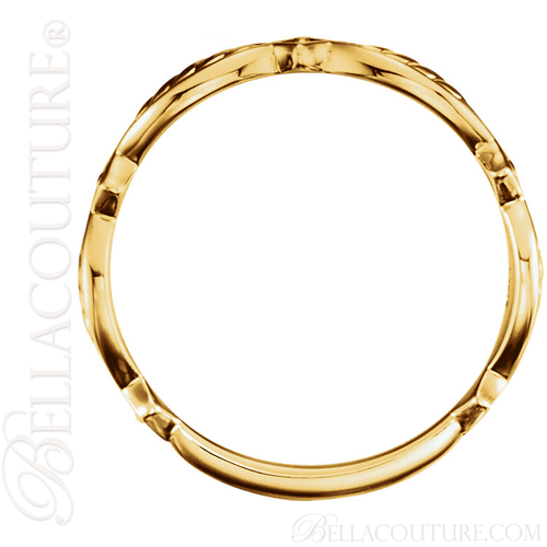 (NEW) BELLA COUTURE ETRUSCAN Fine Gorgeous Yellow Gold Beaded Diamond Ring