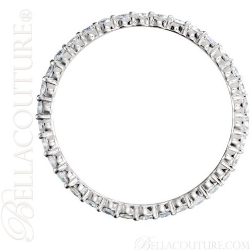 (NEW) BELLA COUTURE La NORA Fine Diamond Prong Set 18K White Gold Eternity Ring Band (3/4 CT. TW.)