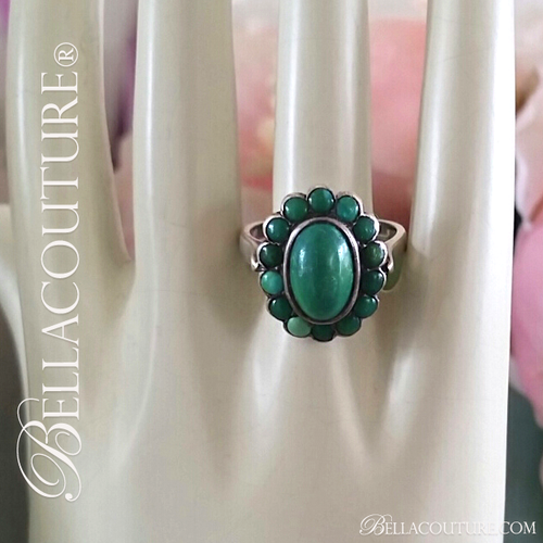 SOLD! - (ANTIQUE) Rare Gorgeous Victorian Natural Persian Turquoise Filigree Sterling Silver Ring c.1838 One of a Kind Fine Jewelry