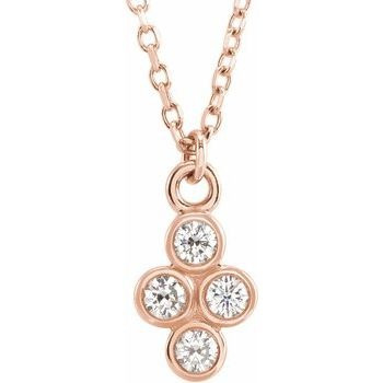 (NEW) BELLA COUTURE® DELILA 1/10 CT DIAMOND SQUARE CLUSTER 14K ROSE GOLD PAVE HALO EARRINGS