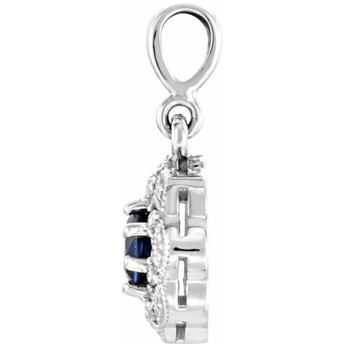 (NEW) BELLA COUTURE ASHLEY Fine Elegant Diamond Halo 14K White Gold Dangle Drop Pendant
