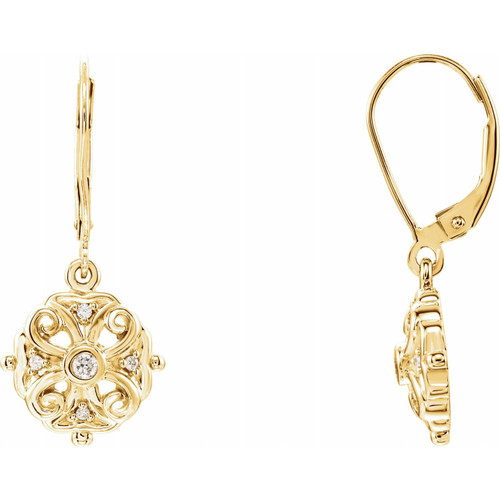(NEW) BELLA COUTURE ASHER FINE DIAMOND 14K YELLOW GOLD DANGLE DROP EARRINGS
