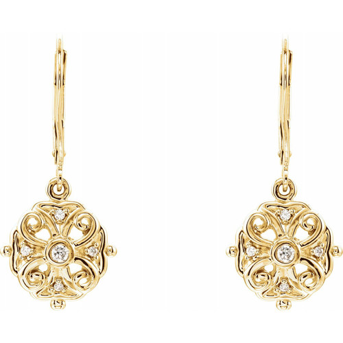 (NEW) BELLA COUTURE ASHER FINE DIAMOND 14K YELLOW GOLD DANGLE DROP EARRINGS