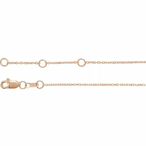 (NEW) BELLA COUTURE Family & Friends Collection Mama 14K Rose Gold Script Chain Bracelet (7.5", 7", 6.5" Adjustable Length)