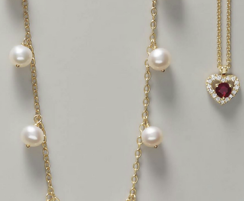 (NEW) BELLA COUTURE BERKIN 9 MM Natural Cultured Pearl 14K Yellow Gold Dangle Drop Pendant Necklace (18" Length)