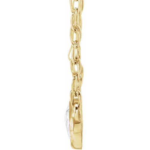 (NEW) BELLA COUTURE VICTORIANA Antique Rose Cut 1/5 CT Diamond 14K Yellow Gold Pendant Chain Necklace 18"