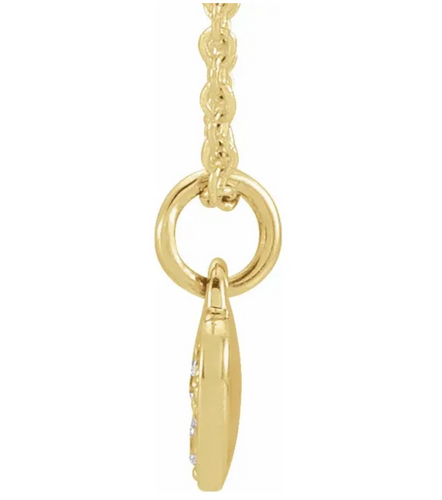 (NEW) BELLA COUTURE MISTY Heart .10 CT 6 Diamond 14K Yellow Gold Dangle Drop Pendant Chain Necklace 18" - 16" (Adjustable Length)