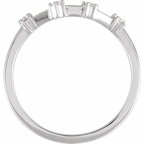 (NEW) BELLA COUTURE COSMIC DIAMONDS Aquarius Constellation Diamond 14K White Gold Stackable Ring Band (.10CT. TW.)