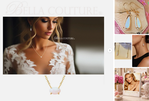 (NEW) BELLA COUTURE® 2" OPAL DREAMS Natural White Opal 14K Yellow Gold Teardrop Dangle Drop Earrings