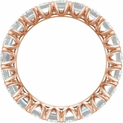 (NEW) ANISTON 5 1/2 CTW Diamond Emerald Cut Eternity 14K Rose Gold Ring Band (Price Upon Request)