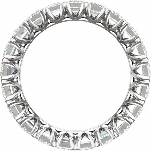 (NEW) ANISTON 5 1/2 CTW Diamond Emerald Cut Eternity 14K Rose Gold Ring Band (Price Upon Request)