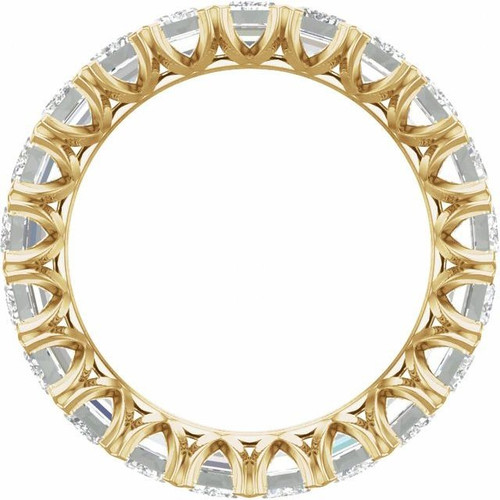 (NEW) ANISTON 5 1/2 CTW Diamond Emerald Cut Eternity 14K Rose Gold Ring Band (Price Upon Request)