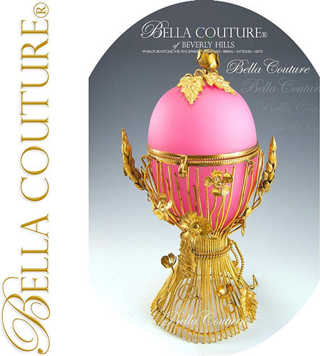 SOLD! - (ANTIQUE) Rare Grandest Napoleon III Palais Royal Passion Pink Opaline Glass Egg Casket Box