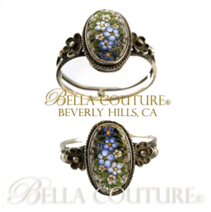 SOLD! - (ANTIQUE) Rarest Fine Georgian Victorian Miniature Micro Mosaic Ring