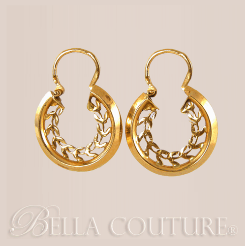 SOLD! - (ANTIQUE) 18K Gold Victorian Creole Hoop Earrings