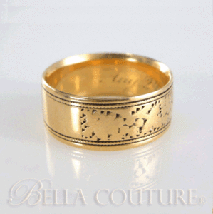SOLD! - (ANTIQUE) Victorian 18Ct 18K Wedding Band Ring Dated Circa 1876