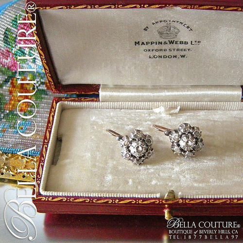SOLD! - (ANTIQUE) Rare Georgian 18K Rose Gold Rose Cut Diamond Earrings Circa. 1790-1800