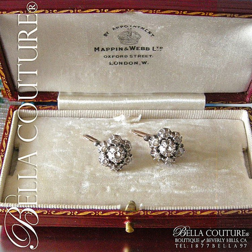 SOLD! - (ANTIQUE) Rare Georgian 18K Rose Gold Rose Cut Diamond Earrings Circa. 1790-1800
