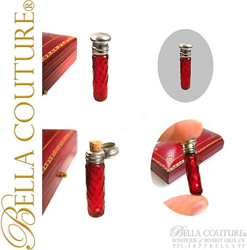SOLD! - RARE Gorgeous Antique 1789 - 1850's Ruby Red Cranberry Small Miniature Tiny Scent Perfume Bottle