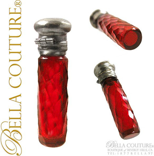 SOLD! - RARE Gorgeous Antique 1789 - 1850's Ruby Red Cranberry Small Miniature Tiny Scent Perfume Bottle