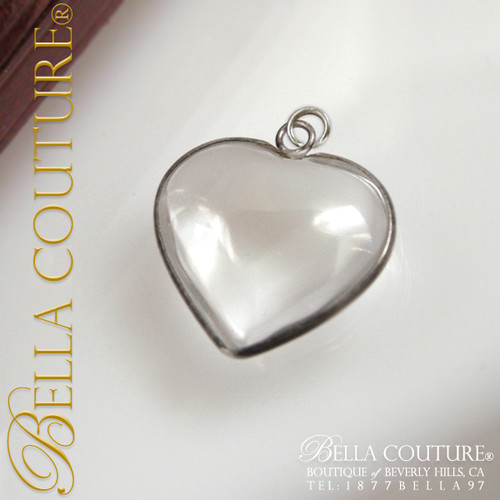 SOLD! - Rare Gorgeous Antique Victorian Petite Heart Rock Crystal Pools of Light Pendant Charm Circa 1880 - 1900
