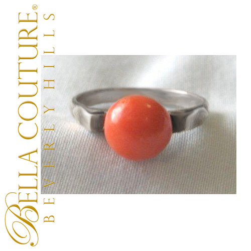 SOLD! - Rare Antique Georgian Victorian c.1700s Natural Coral Silver Hallmarked "800" Ring Fine Jewelry