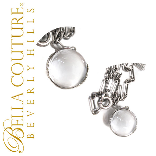 SOLD! (VINTAGE) Gorgeous Pools of Light Exquisite Art Deco Sphere Charm Pendant With Flower Wraps & Original Link 18" Chain Necklace