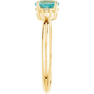 (NEW) BELLA COUTURE DIAMOND ZIRCON RING in 14K Yellow Gold